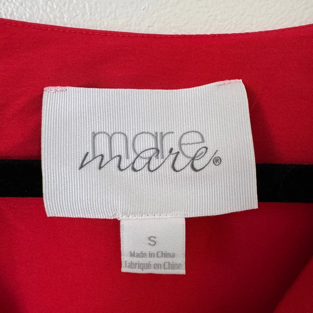 Anthropologie Mare Mare V-Neck Cape Blouse Women's Size Small Red - Picture 4 of 8